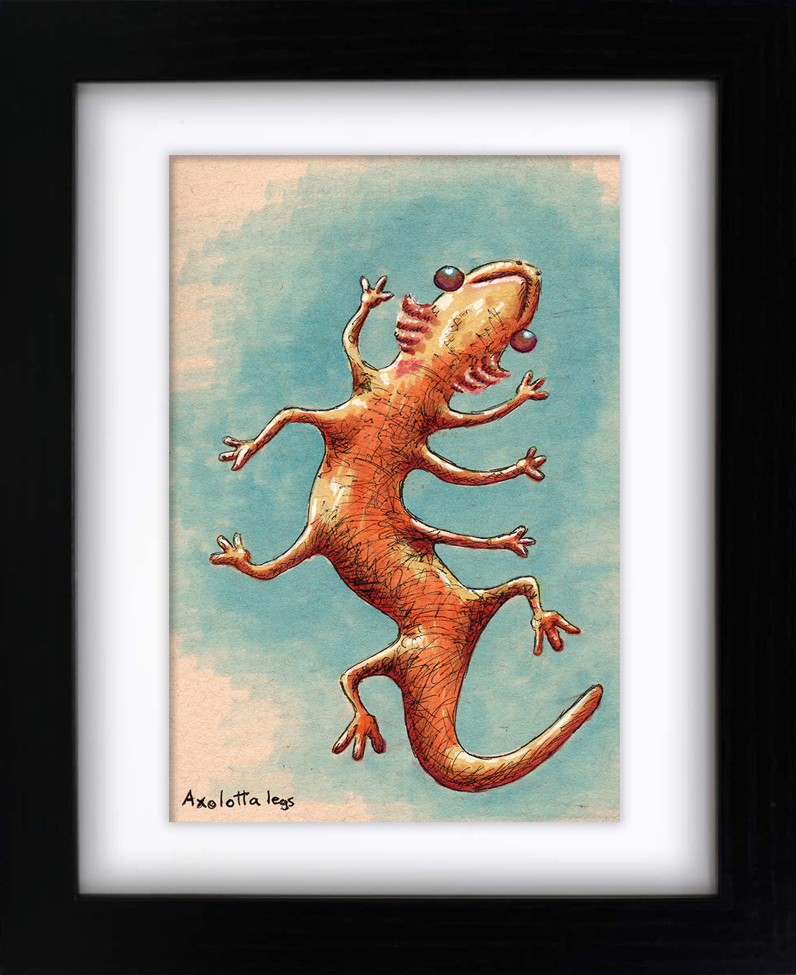 Axolotta Legs (framed original)