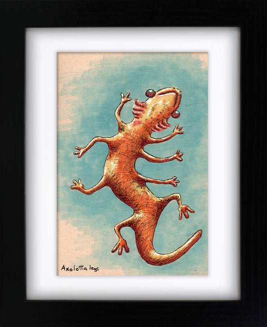 Axolotta Legs (framed original)