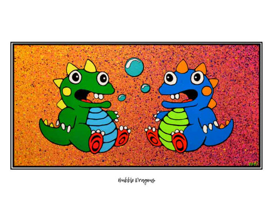 Bubble Dragons (signed print)