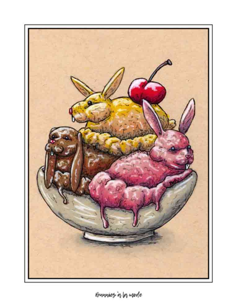 Bunnies a la Mode (signed print)