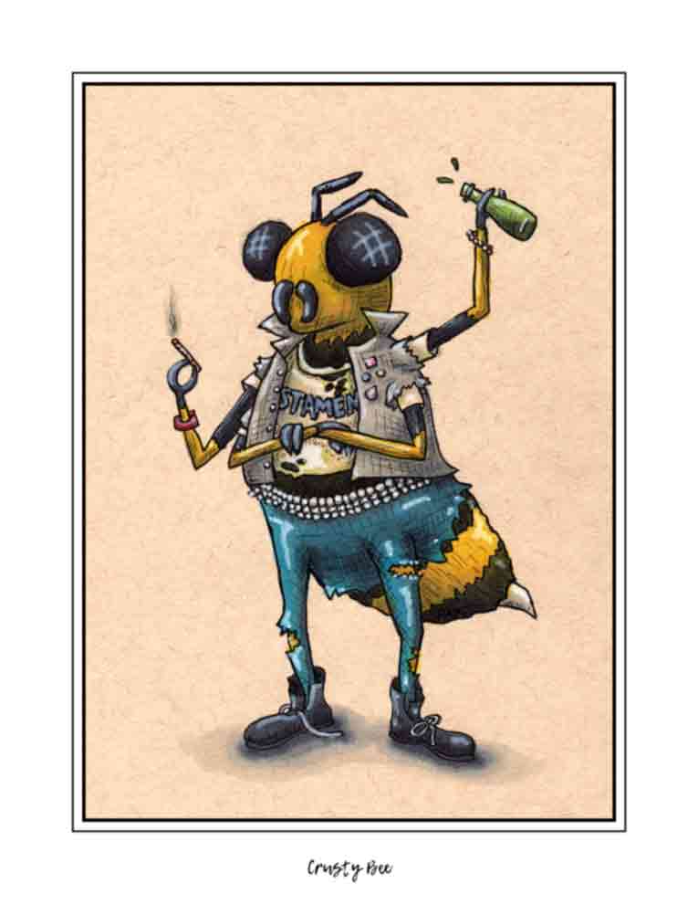 Crusty Bee (signed print)