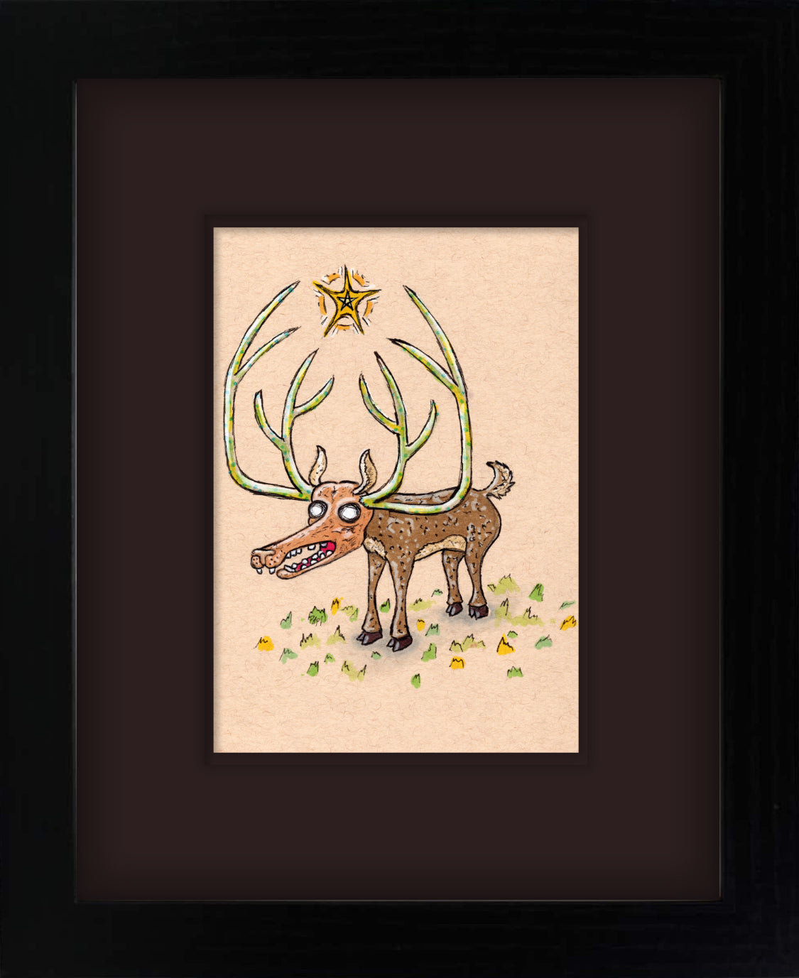 Dear with the Opal Antlers (framed original)