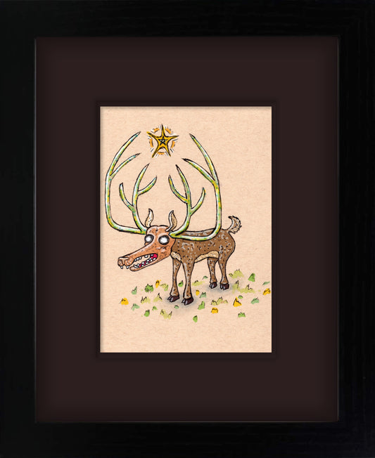 Dear with the Opal Antlers (framed original)