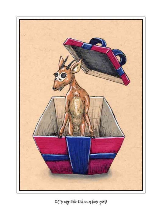 My Dik-Dik in a Box (signed print)