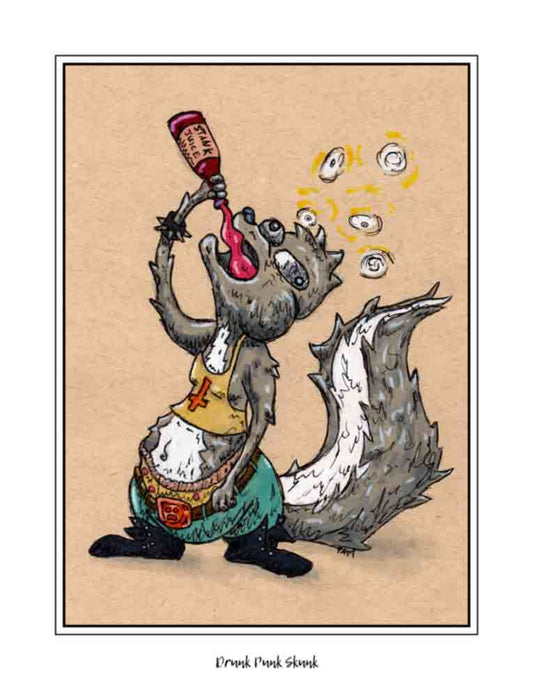 Drunk Punk Skunk (signed print)