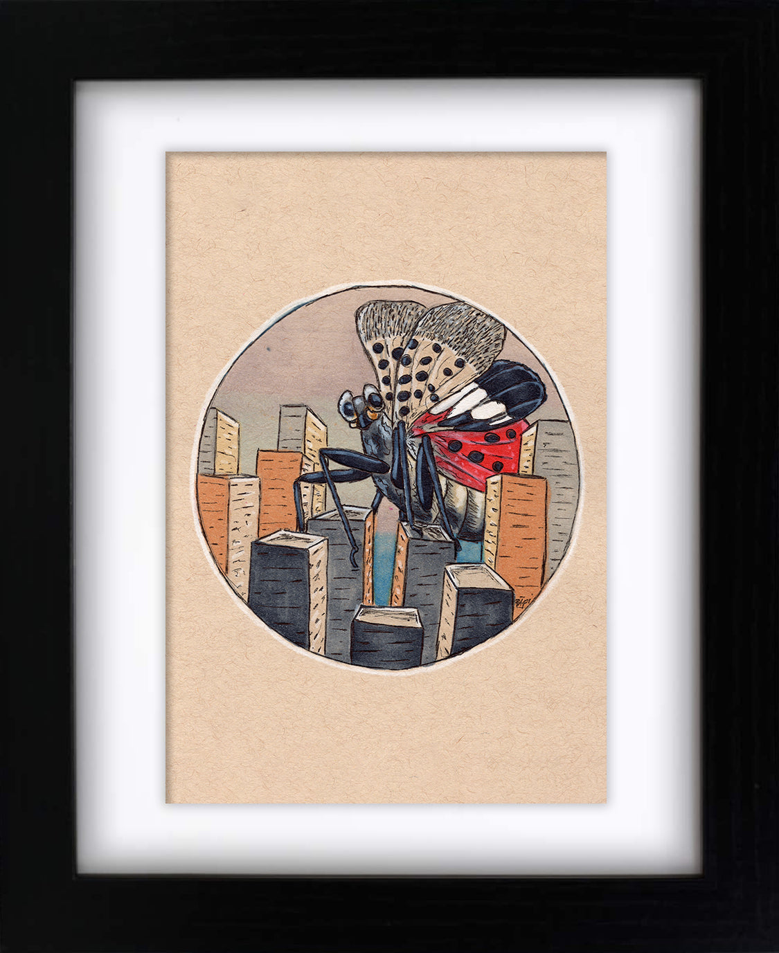 Lanternfly Invasion (framed original)