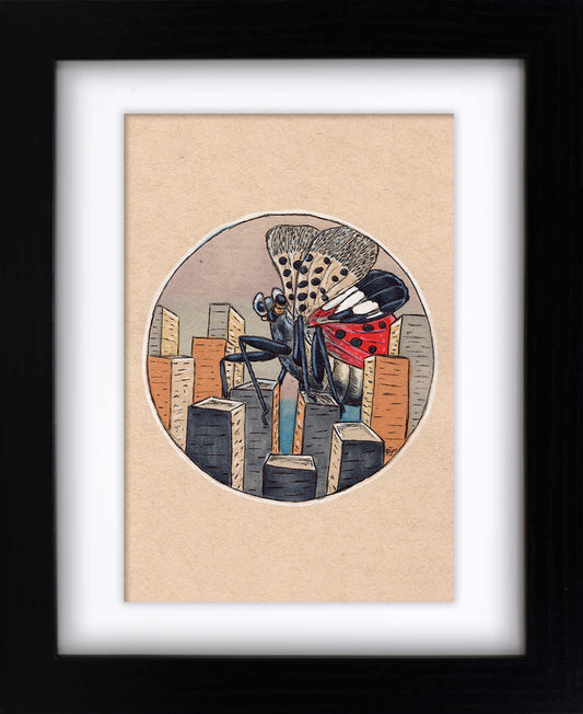 Lanternfly Invasion (framed original)