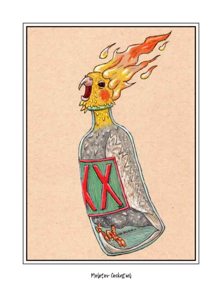 Molotov Cockatiel (signed print)