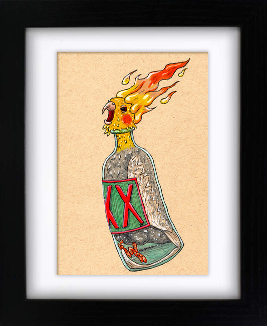 Molotov Cockatiel (framed original)