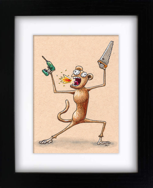 Monkey Carpentry (framed original)
