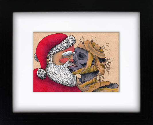 I Saw Mummy Kissing Santa Claus (framed original)