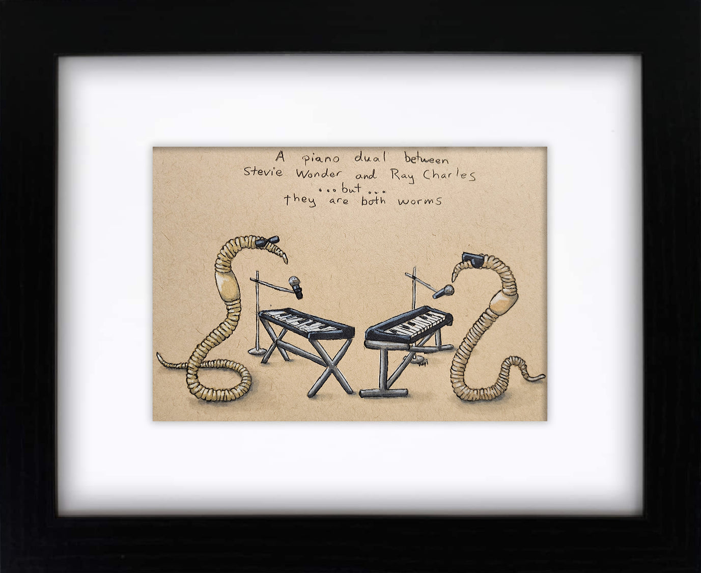 Piano Worms (framed original)
