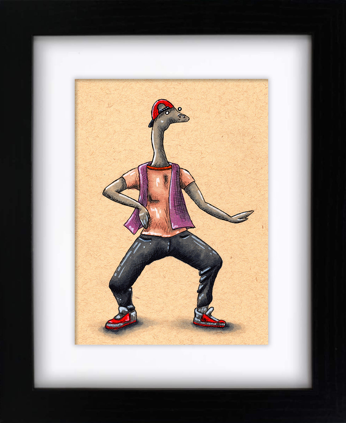 Pop-N-Lock Ness Monster (framed original)