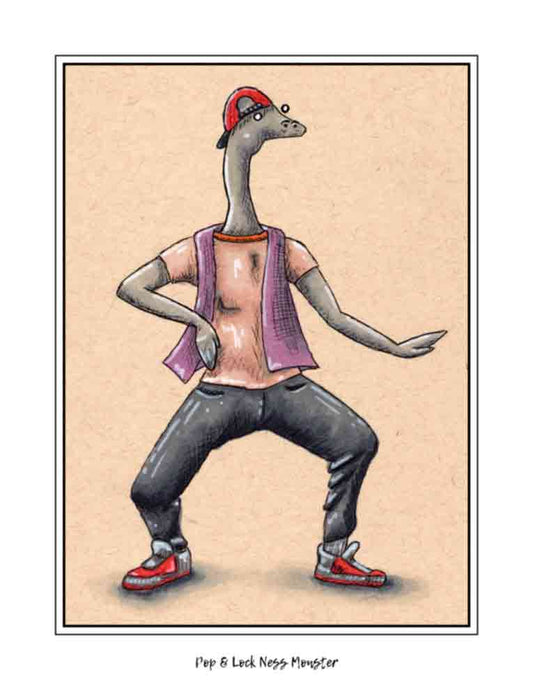 Pop-N-Lock Ness Monster (signed print)