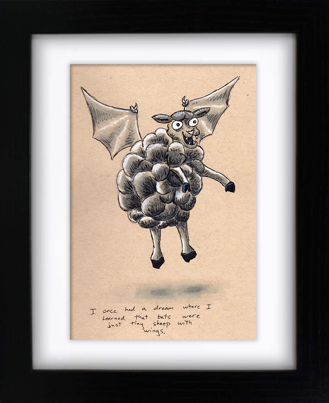 Sheep Bat (framed original)