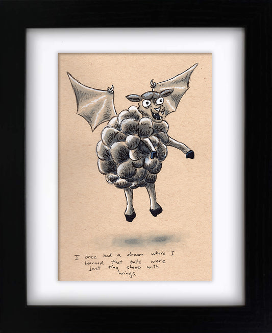 Sheep Bat (framed original)