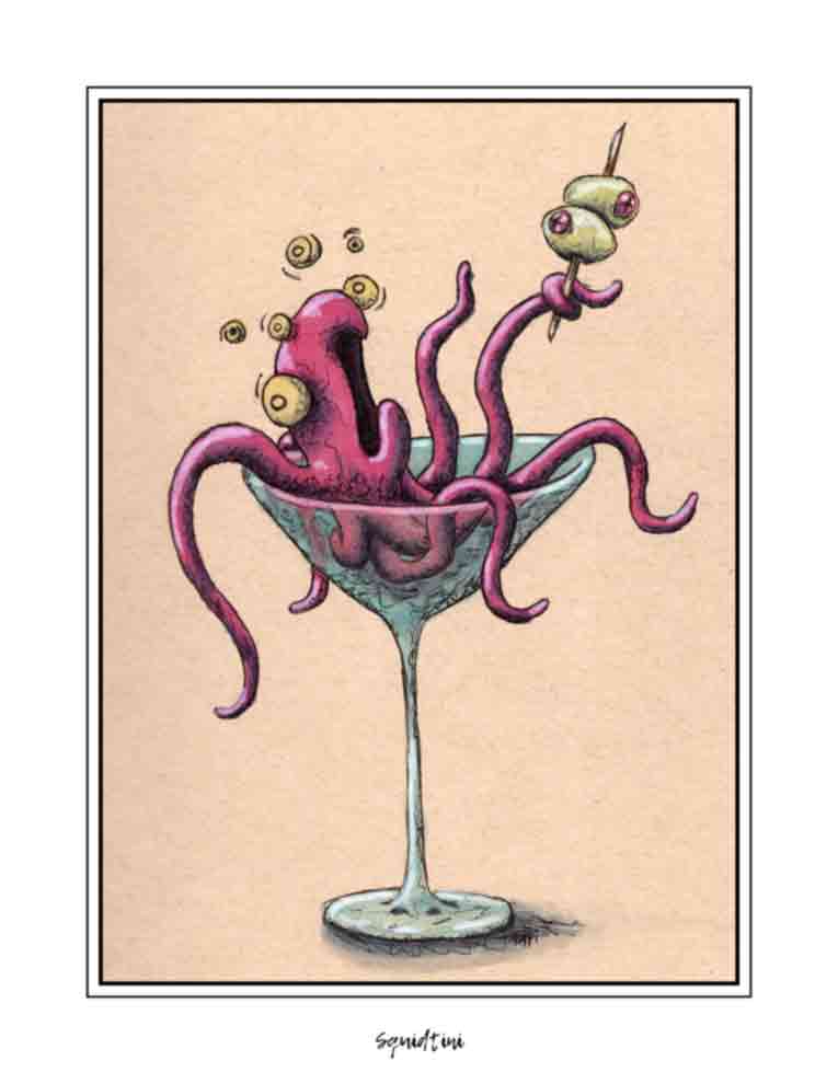 Squidtini (signed print)