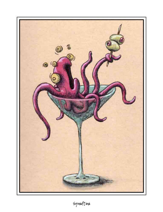 Squidtini (signed print)